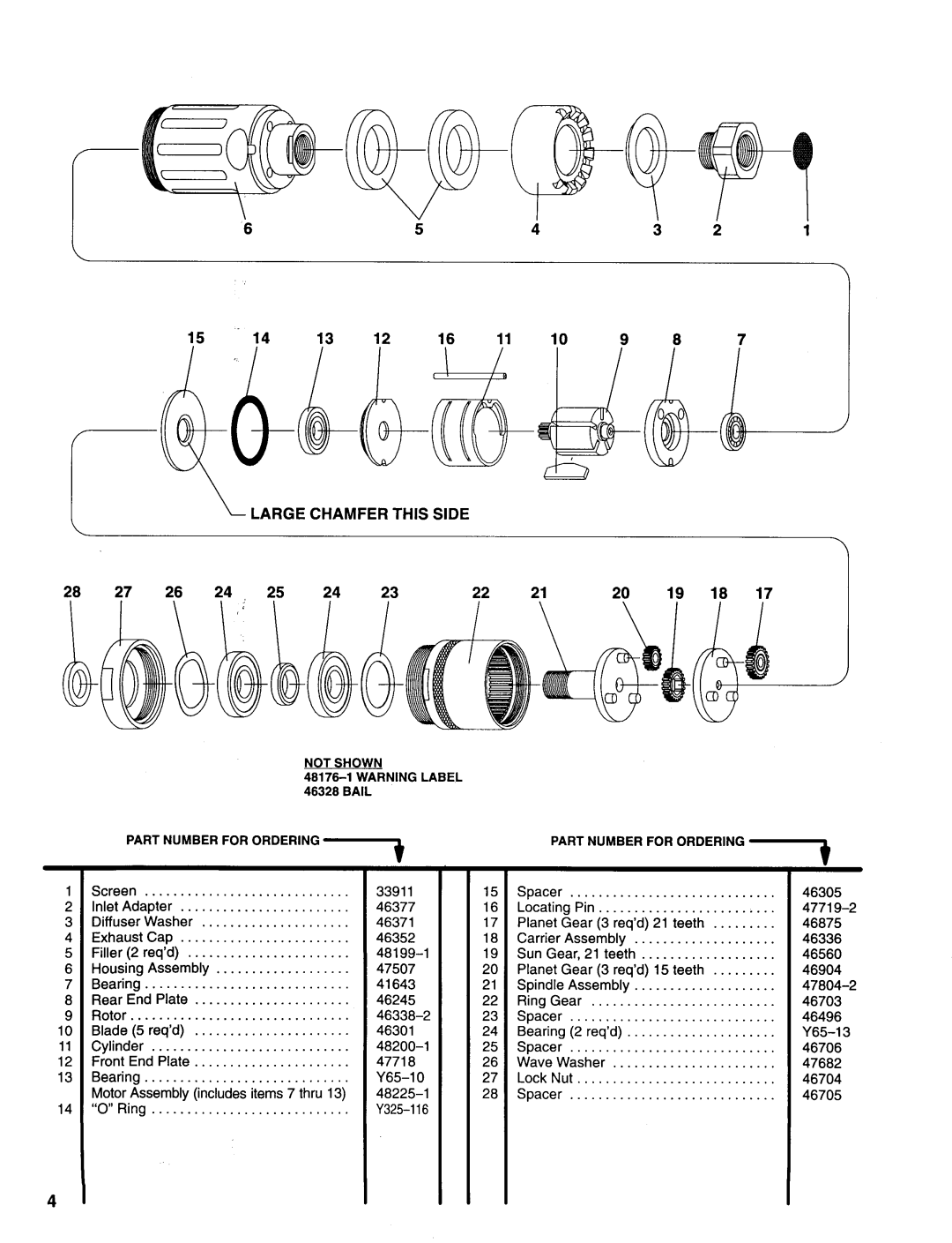 Ingersoll-Rand 8488 manual Large Chamfer this Side 