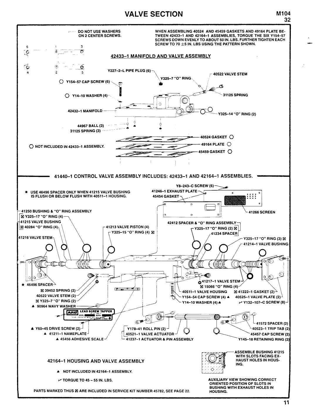 Ingersoll-Rand 8658-B()-() and 8659-B()-(), 8656-B()-() manual Manifold and Valve Assembly, Housing and Valve Assembly 