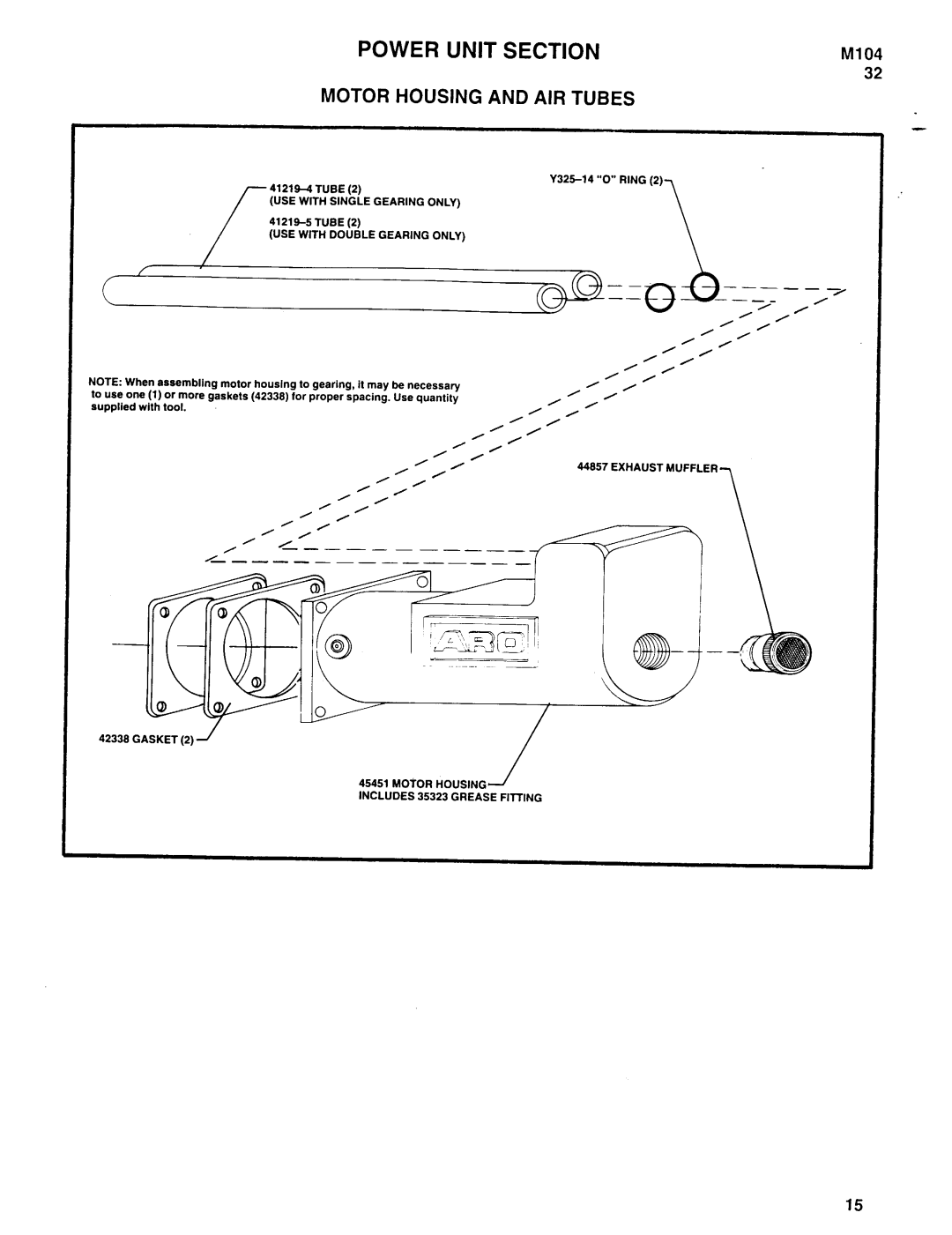 Ingersoll-Rand 8658-B()-() and 8659-B()-(), 8656-B()-(), 8657-B()-(), 8655-B()-() manual Motor Housing and AIR Tubes 