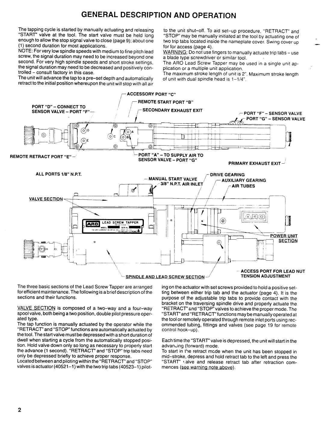 Ingersoll-Rand 8655-B()-(), 8656-B()-() manual General Description and Operation, Second duration for most applications 