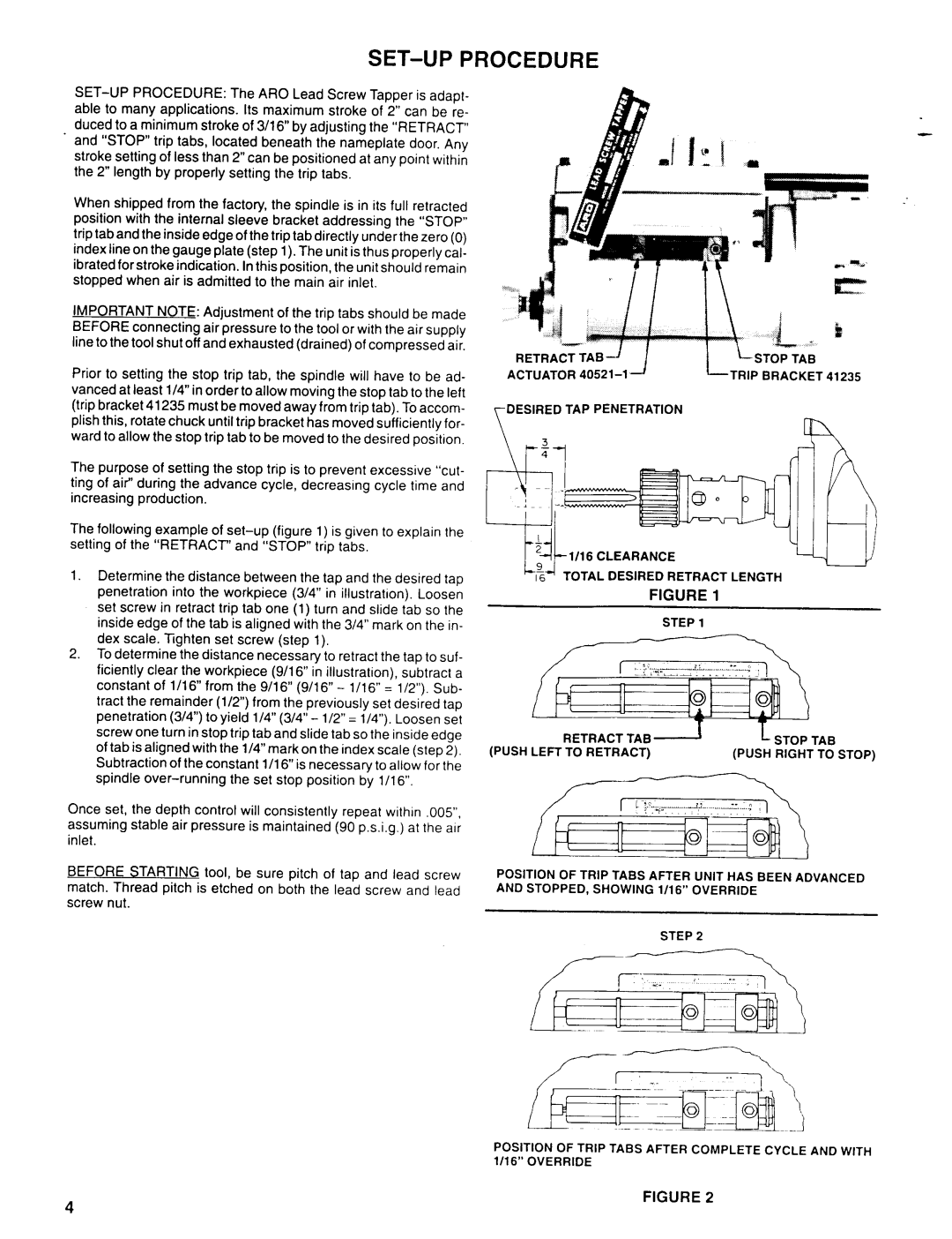 Ingersoll-Rand 8656-B()-(), 8657-B()-(), 8655-B()-(), 8658-B()-() and 8659-B()-() manual SET-UP Procedure 