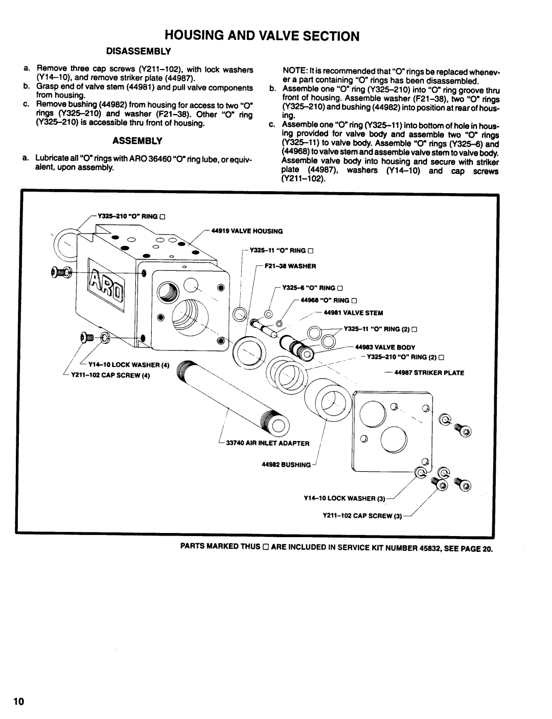 Ingersoll-Rand 8670-( )-1( ), 8670-( )-3( ) manual Housing and Valve Section 