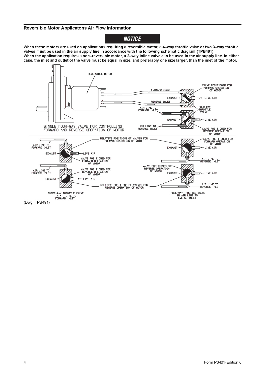 Ingersoll-Rand 92N, 92R manual Reversible Motor Applicatons Air Flow Information 