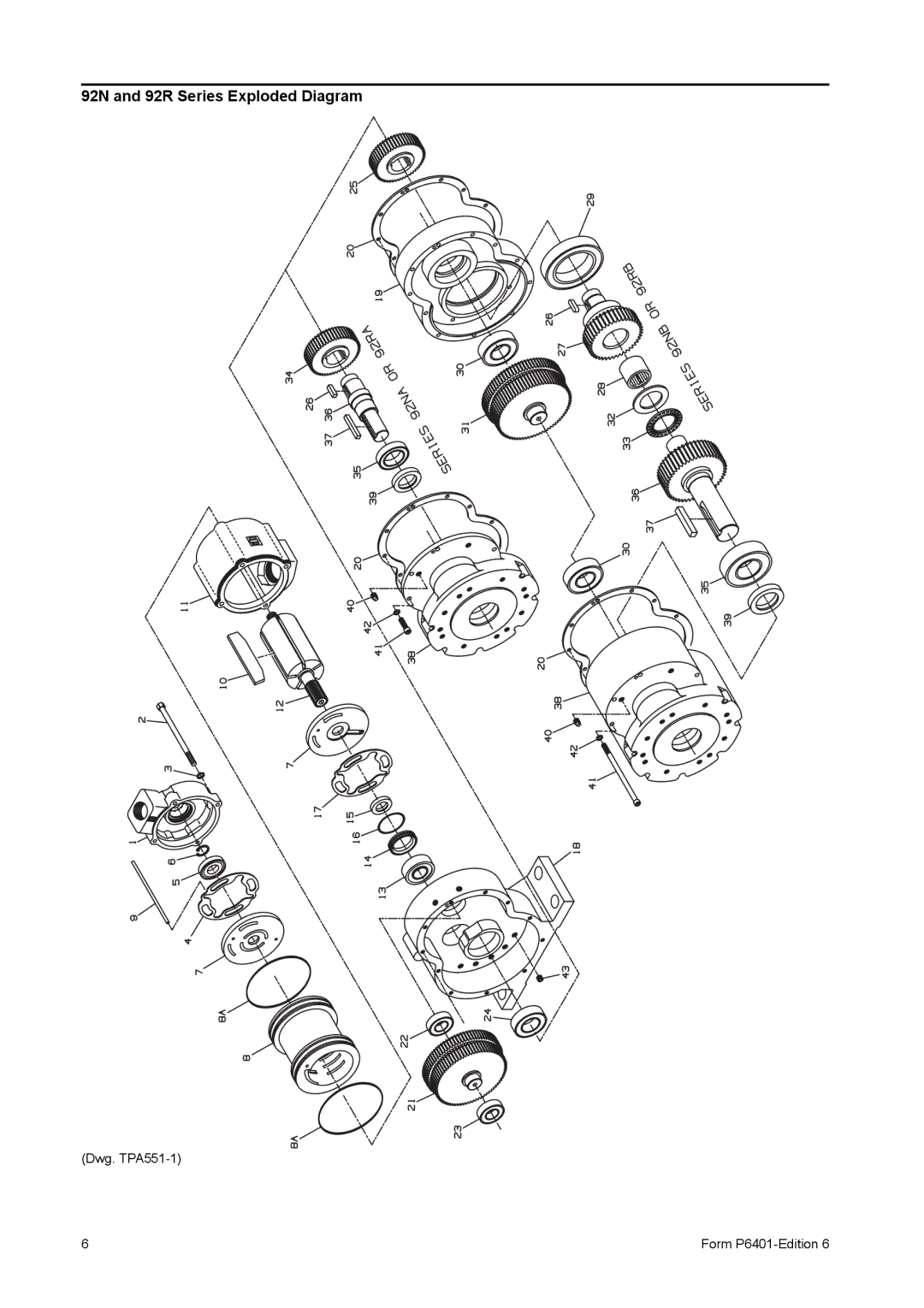 Ingersoll-Rand manual 92N and 92R Series Exploded Diagram 