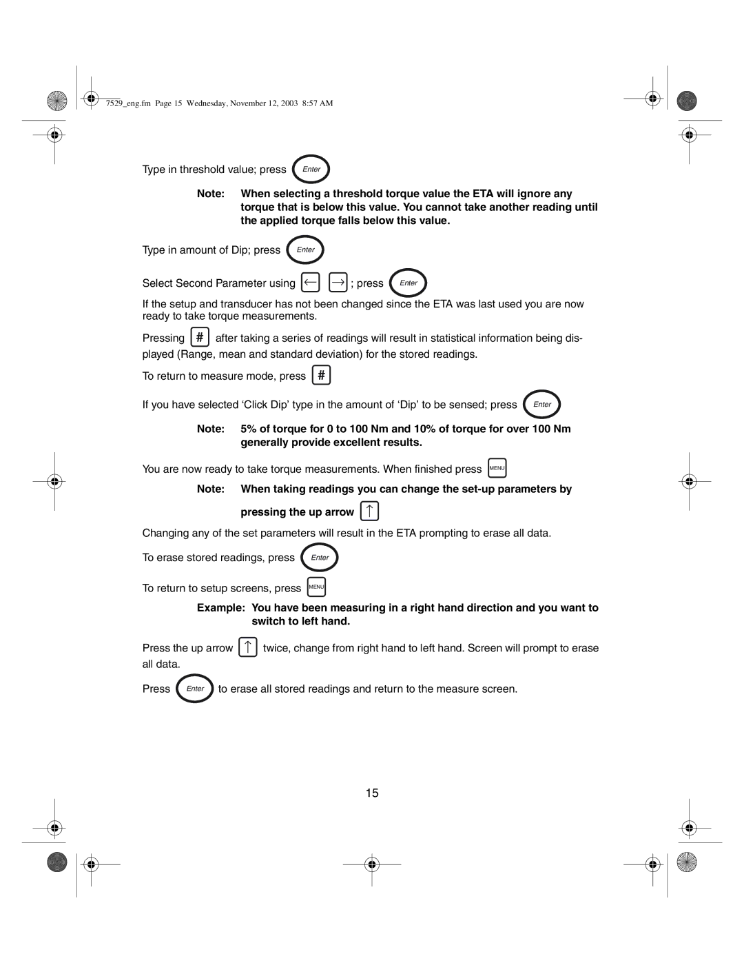 Ingersoll-Rand ETA5, ETA2 manual Type in amount of Dip press 