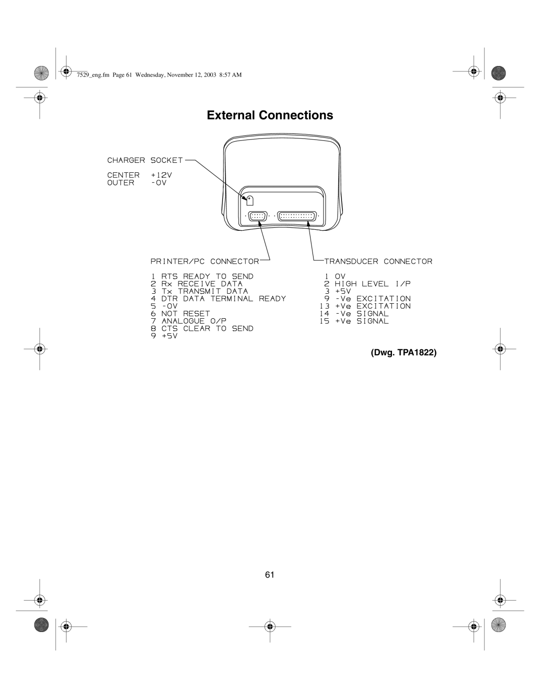 Ingersoll-Rand ETA5, ETA2 manual External Connections, Dwg. TPA1822 