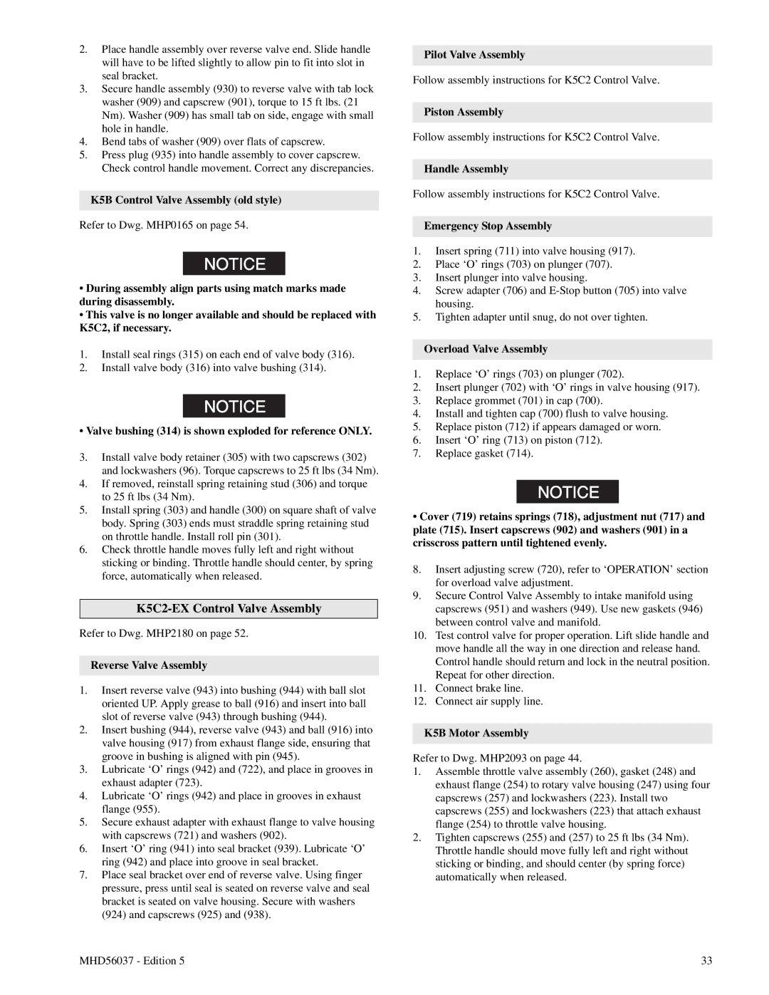 Ingersoll-Rand FA5T manual K5C2-EX Control Valve Assembly 