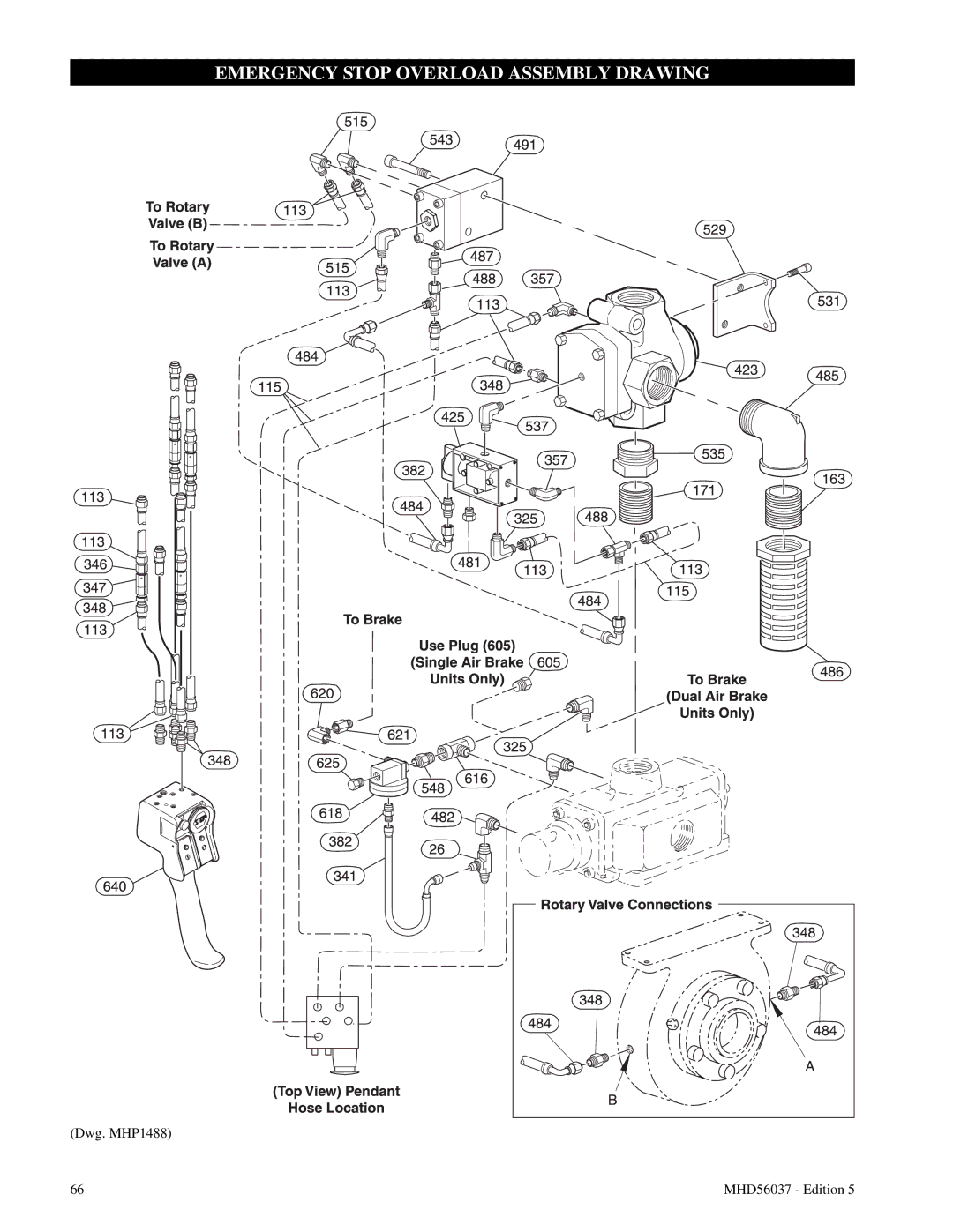 Ingersoll-Rand FA5T manual Emergency Stop Overload Assembly Drawing 