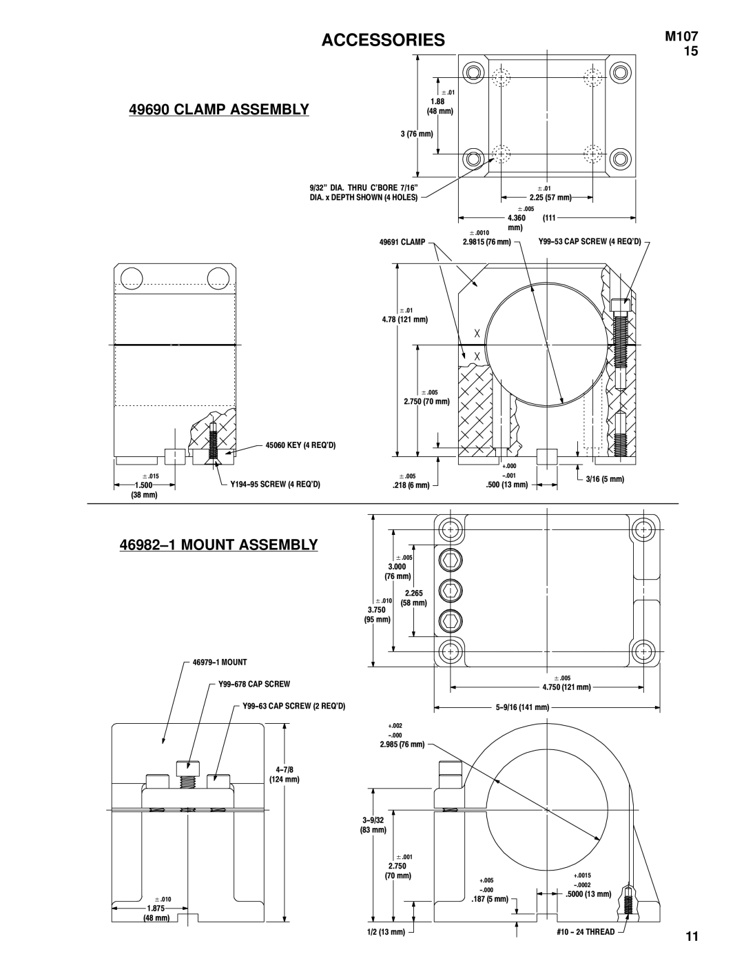 Ingersoll-Rand FE034A specifications Accessories, Clamp Assembly, Mount Assembly 