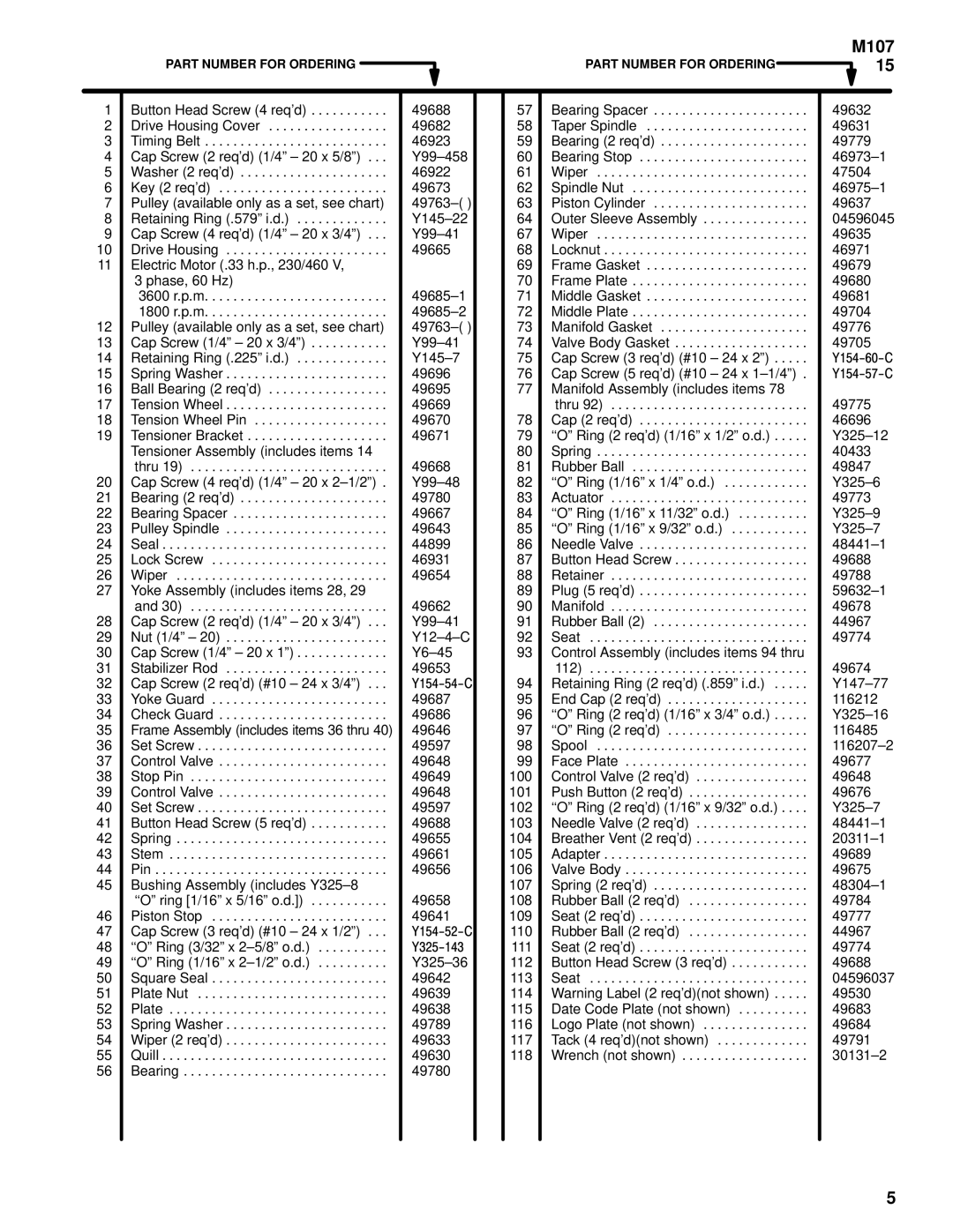 Ingersoll-Rand FE034A specifications Spring Washer 49696 