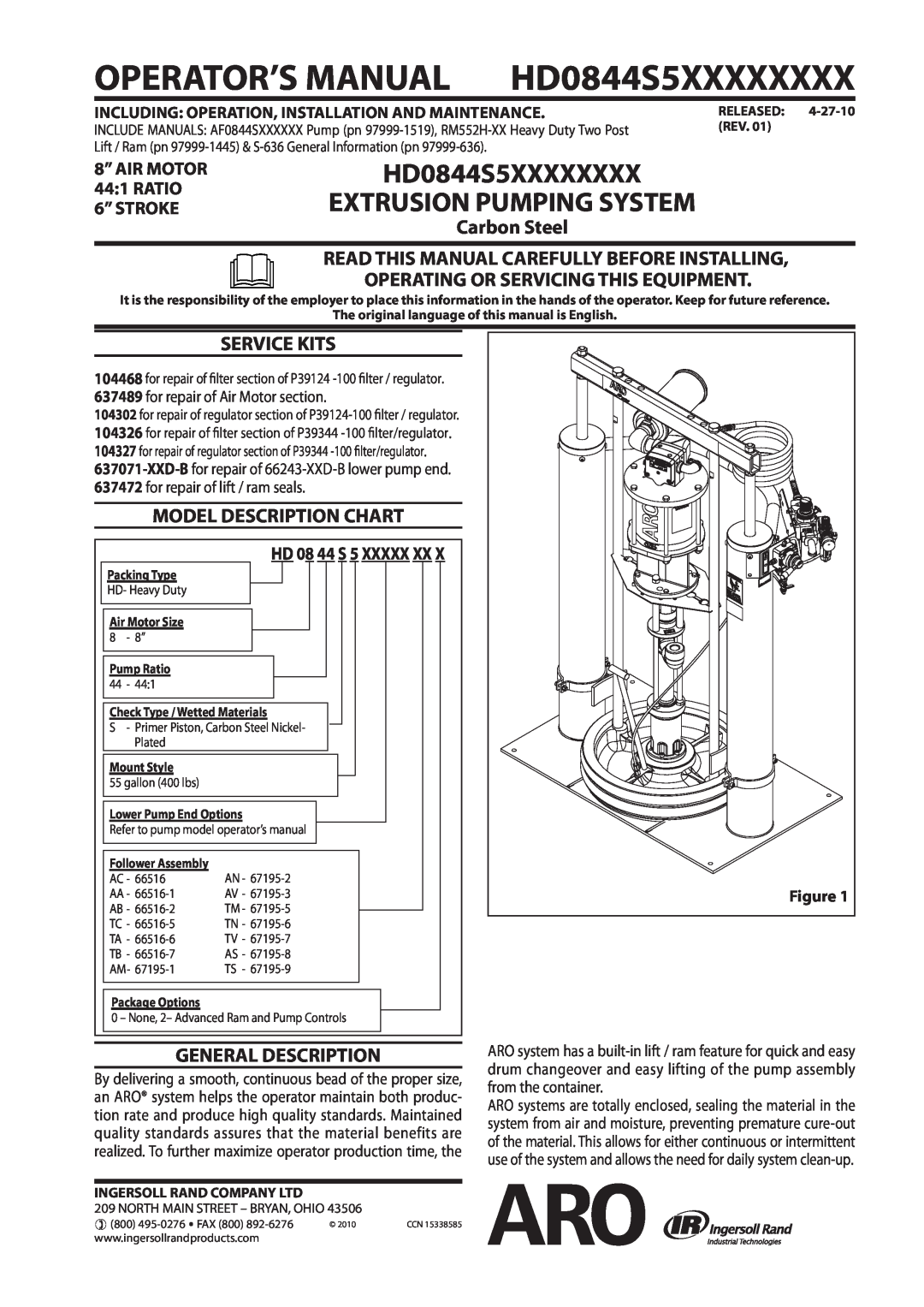 Ingersoll-Rand HD0844S5XXXXXXXX manual Read This Manual Carefully Before Installing, Operating Or Servicing This Equipment 