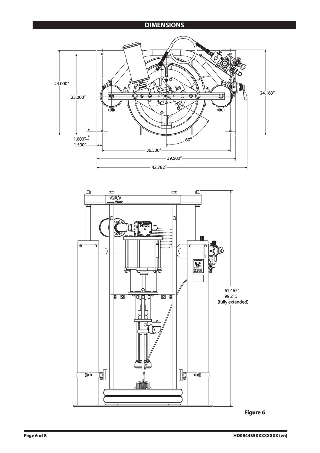 Ingersoll-Rand manual Dimensions, Page 6 of, HD0844S5XXXXXXXX en 