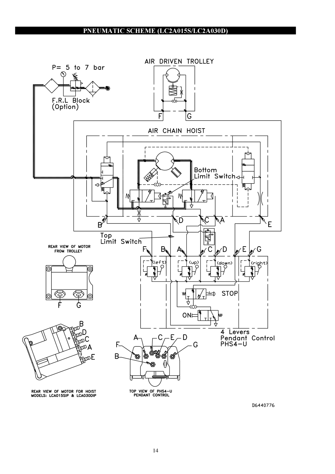 Ingersoll-Rand LCA250QIP3LRE..-E, LCA250QIP3LRN..-E, LCA120DIP3LRN..-E, LC2A015SIP3LVU Pneumatic Scheme LC2A015S/LC2A030D 