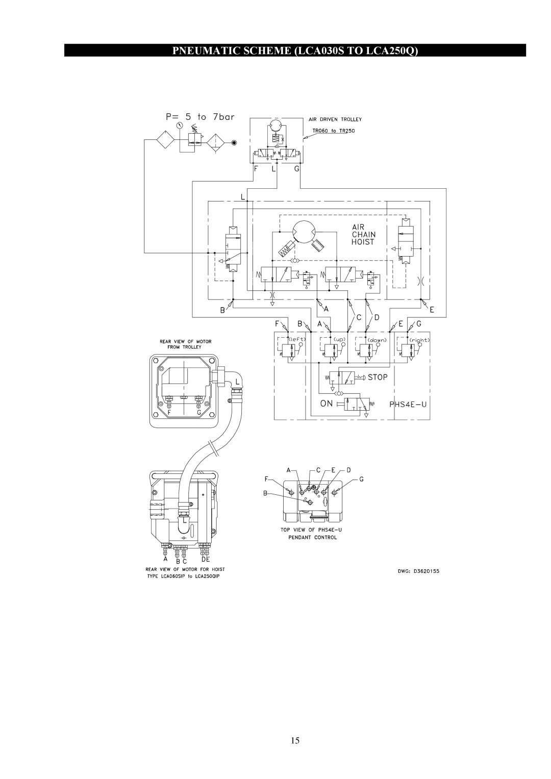 Ingersoll-Rand LCA250QIP3LRN..-E, LCA120DIP3LRN..-E, LC2A015SIP3LVU, LC2A030DIP3LVU manual Pneumatic Scheme LCA030S to LCA250Q 