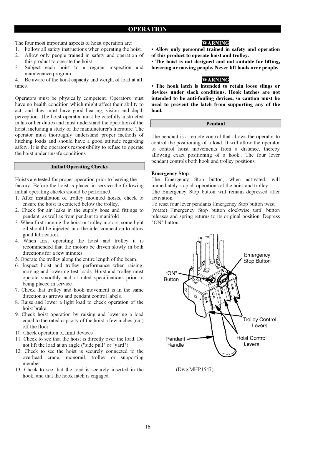 Ingersoll-Rand LCA120DIP3LRN..-E, LCA250QIP3LRN..-E, LC2A015SIP3LVU Operation, Initial Operating Checks, Emergency Stop 