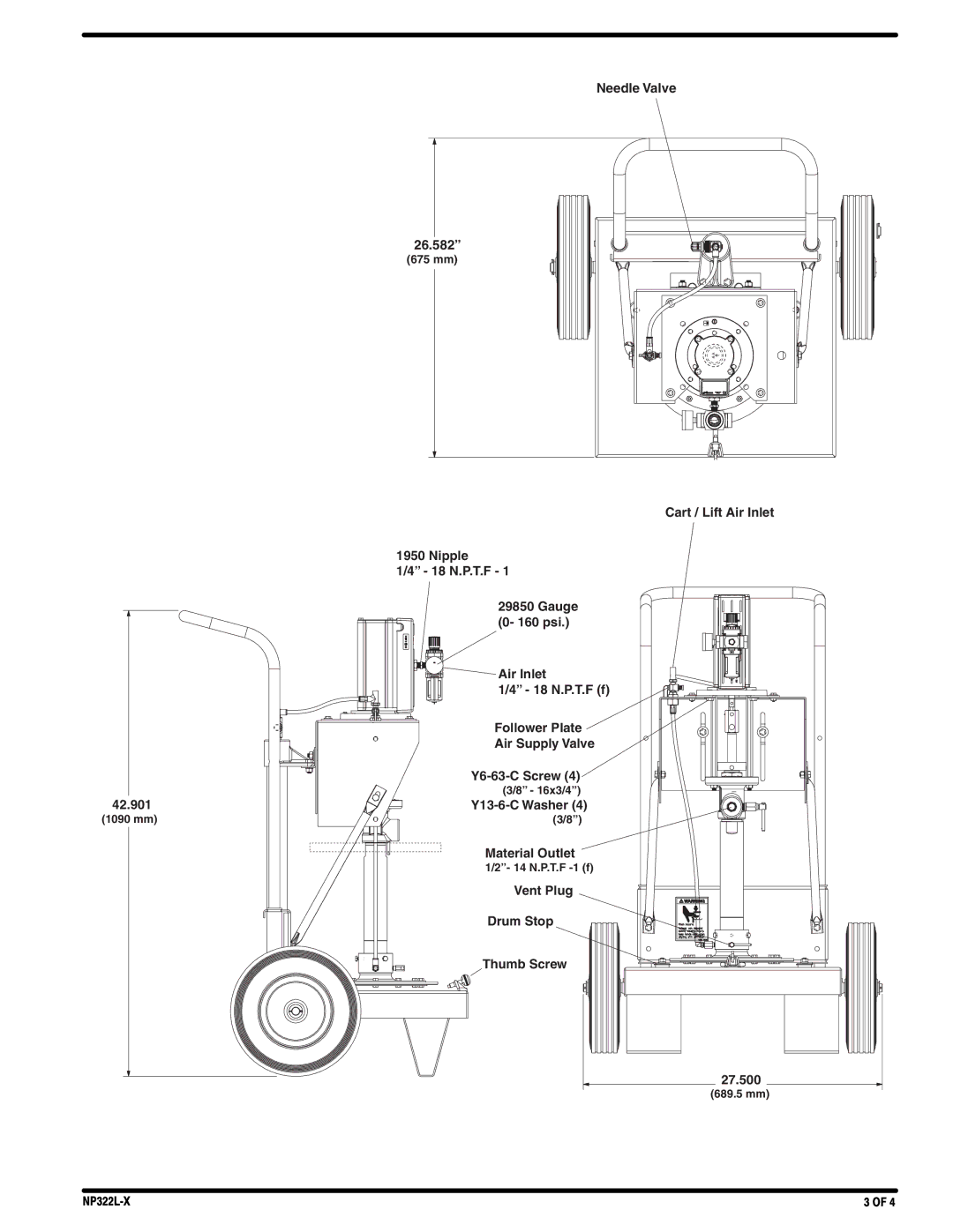 Ingersoll-Rand NP322L01-1 specifications Needle Valve 26.582 