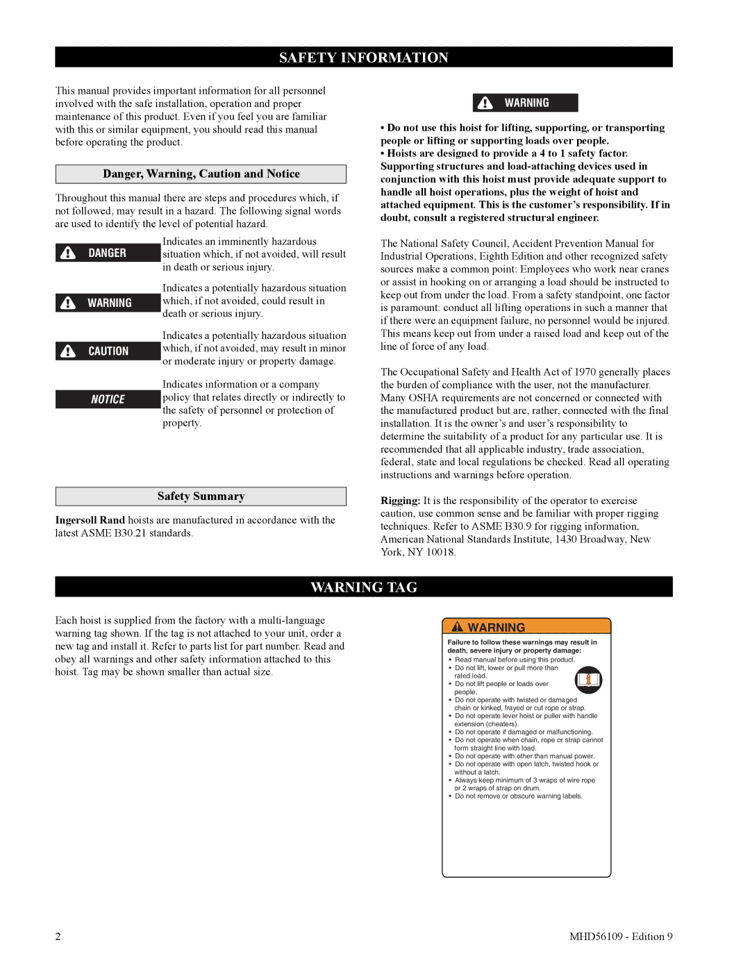 Ingersoll-Rand SLB1200, SLB200, SLB600, SLB300, SLB150 manual Safety Information, Safety Summary 