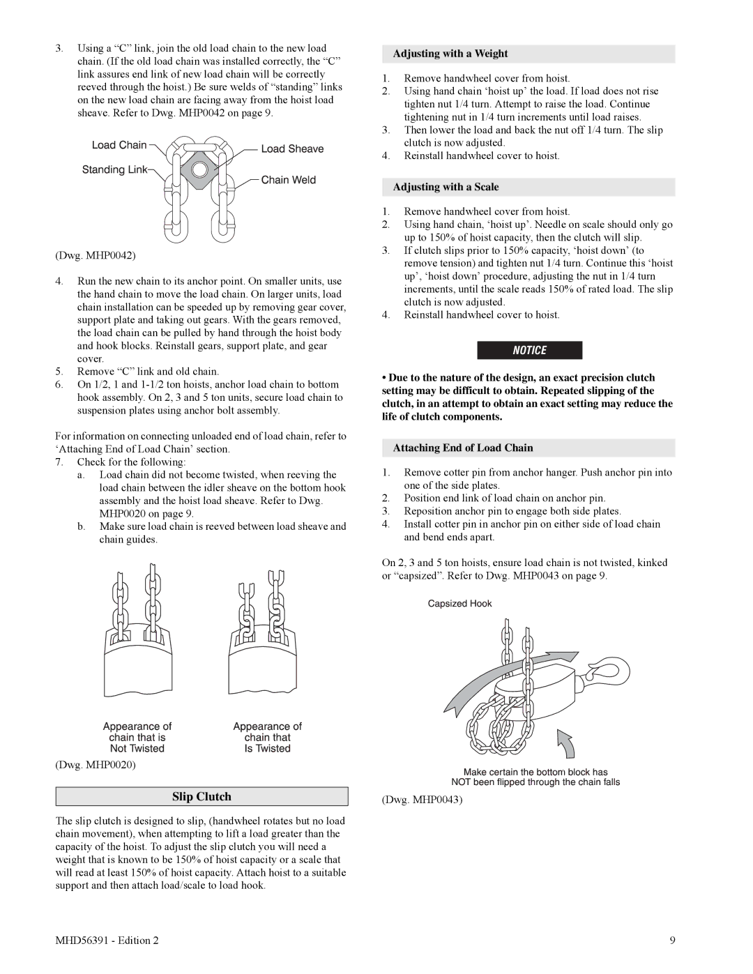 Ingersoll-Rand SMB005, SMB050, SMB015, SMB030, SMB020, SMB010 Slip Clutch, Adjusting with a Weight, Adjusting with a Scale 