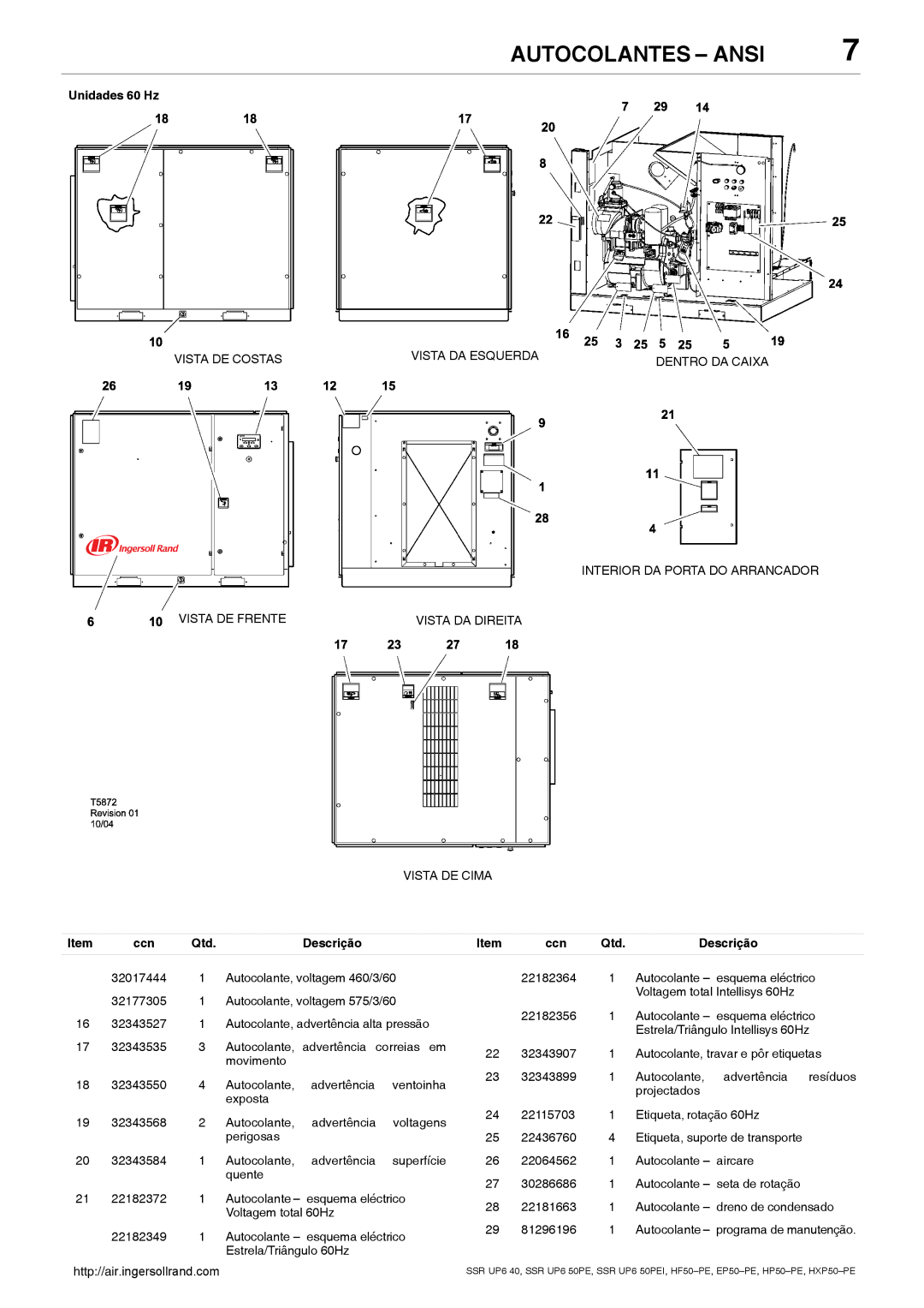 Ingersoll-Rand SSR UP6 40, SSR UP6 50PEI HF50-PE, EP50-PE, HXP50-PE, HP50-PE manual Qtd 