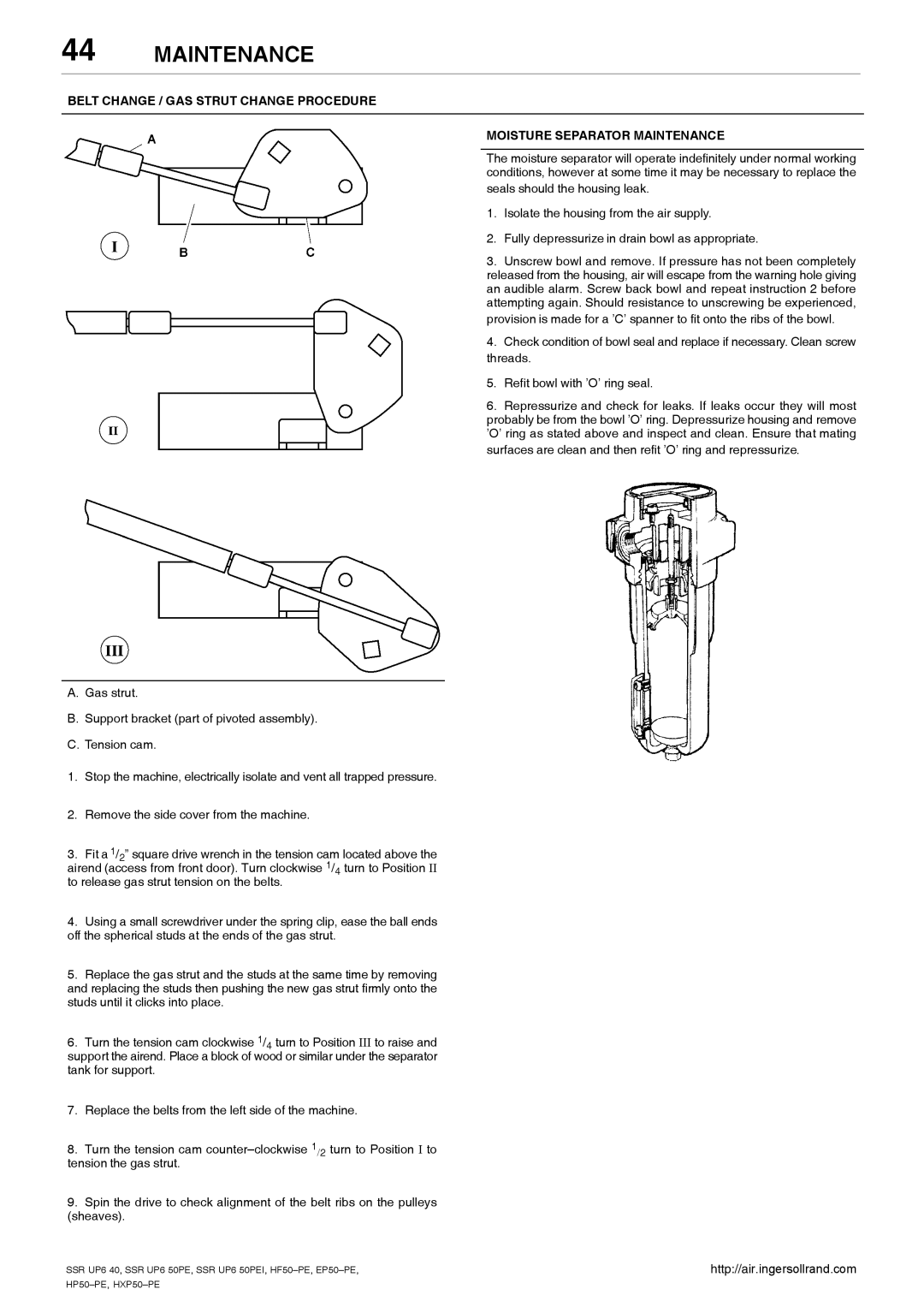 Ingersoll-Rand HXP50-PE, SSR UP6 40, SSR UP6 50PEI HF50-PE, EP50-PE, HP50-PE manual Http//air.ingersollrand.com 