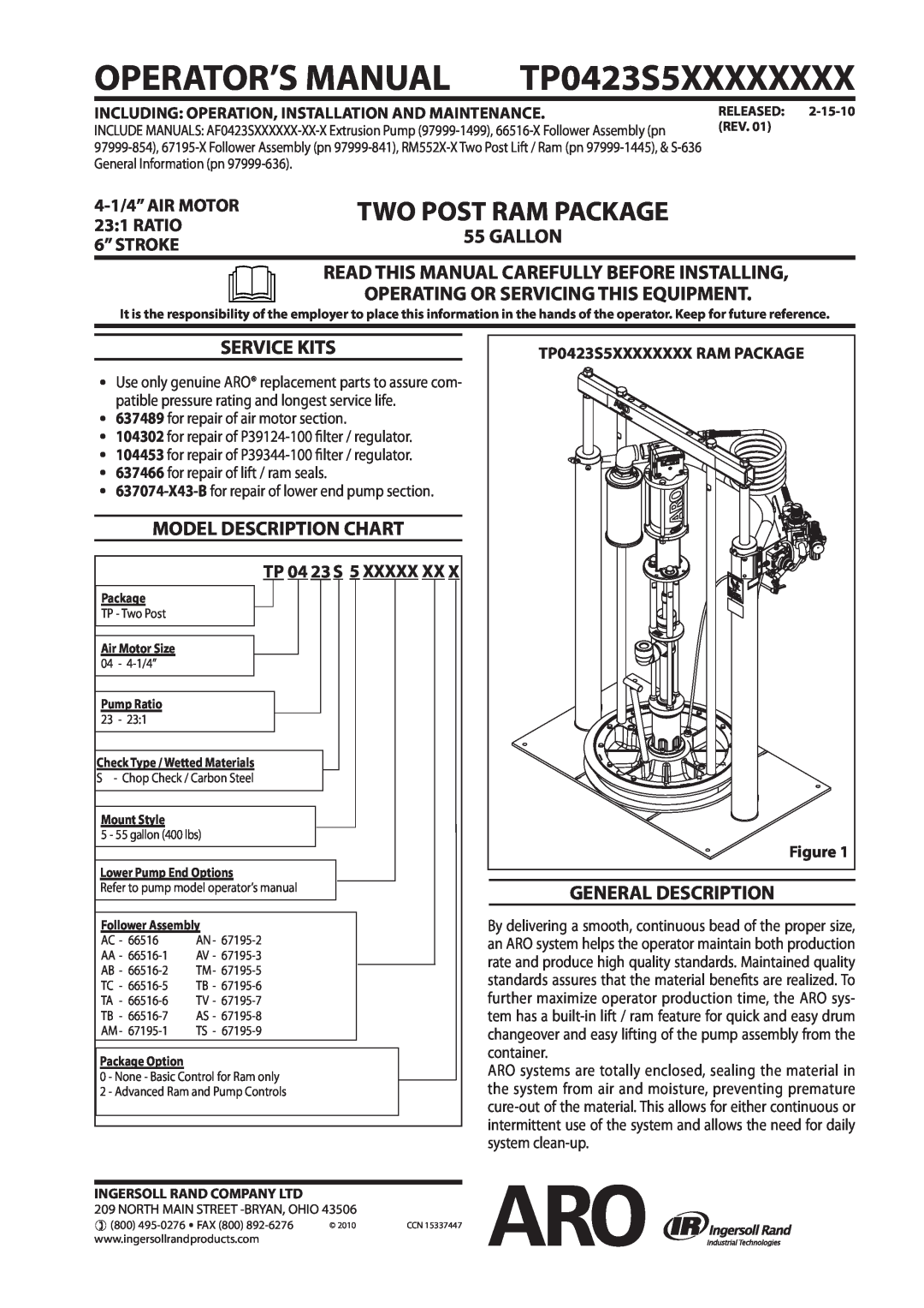 Ingersoll-Rand TP0423S5XXXXXXXX manual Read This Manual Carefully Before Installing, Operating Or Servicing This Equipment 
