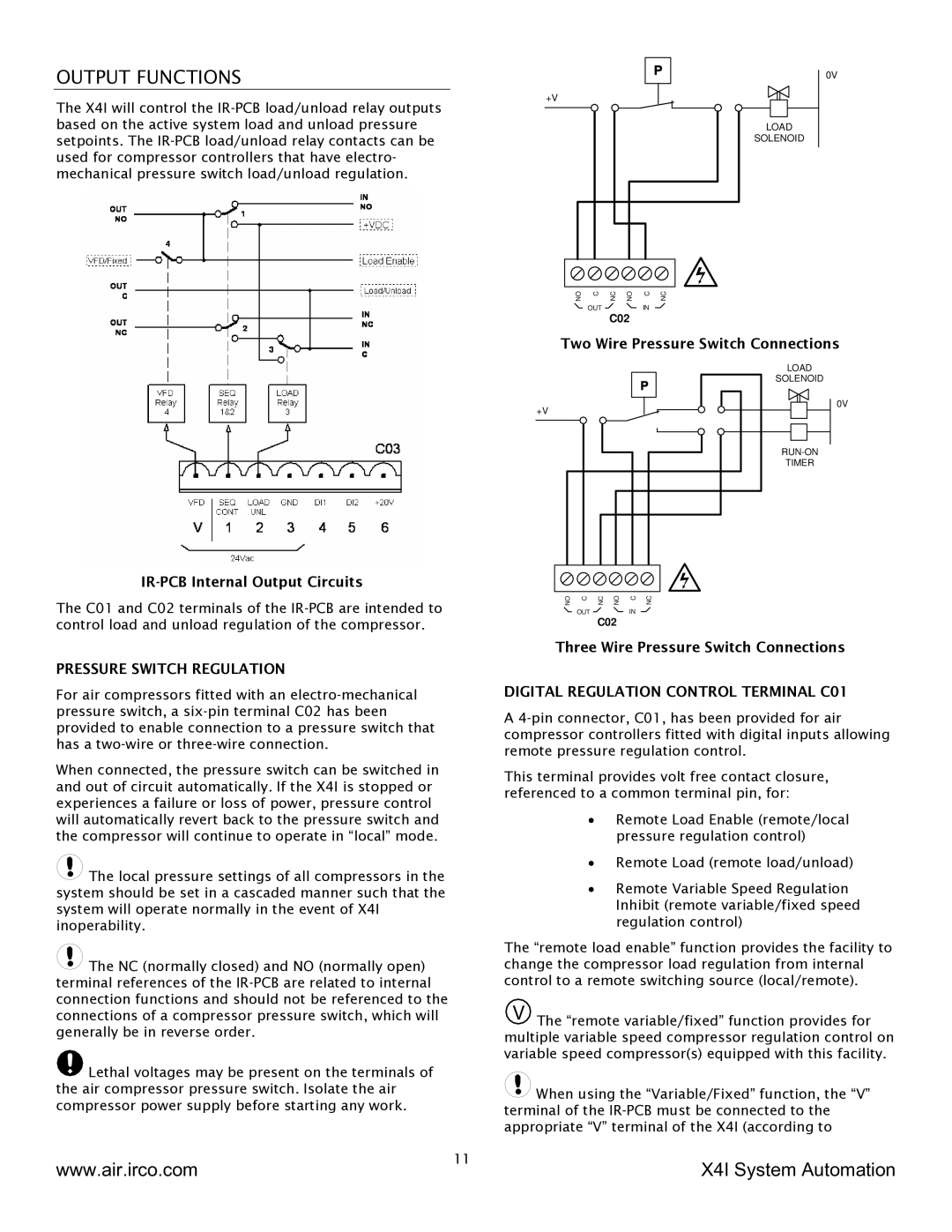 Ingersoll-Rand X41 technical manual Output Functions 