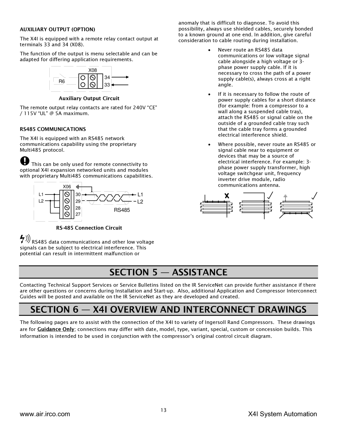 Ingersoll-Rand X41 technical manual 28 RS485, X06 