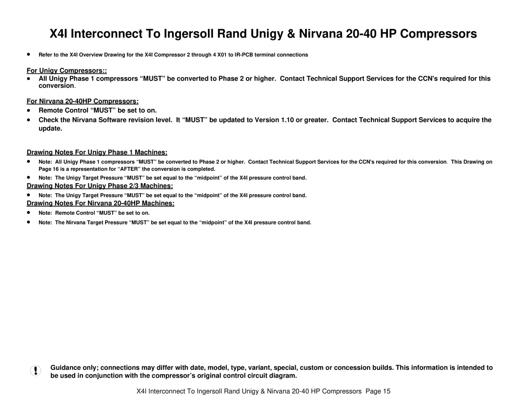 Ingersoll-Rand X41 technical manual is a representation for After the conversion is completed 