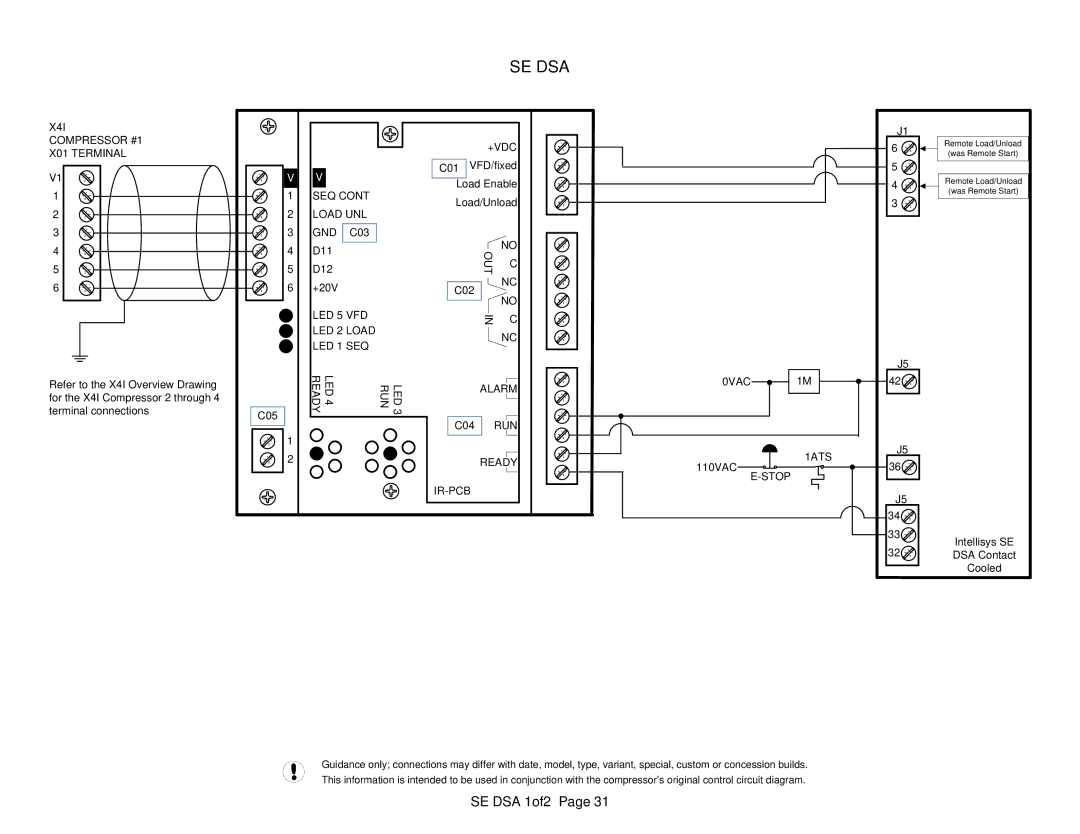 Ingersoll-Rand X41 technical manual SE DSA 1of2, J5 34 33, Intellisys SE DSA Contact Cooled 