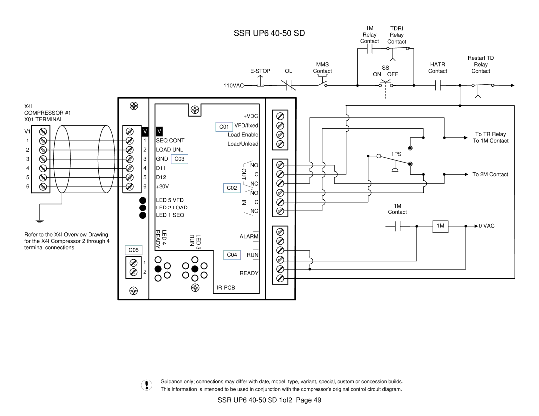 Ingersoll-Rand X41 SSR UP6 40-50 SD 1of2, C01 VFD/fixed Load Enable To TR Relay, Load/Unload To 1M Contact 