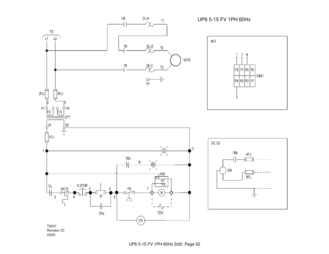 Ingersoll-Rand X41 technical manual UP6 5-15 FV 1PH 60Hz 2of2 