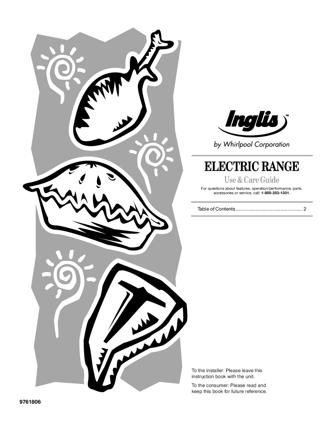 Inglis Home Appliances 9761806 manual Electric Range 