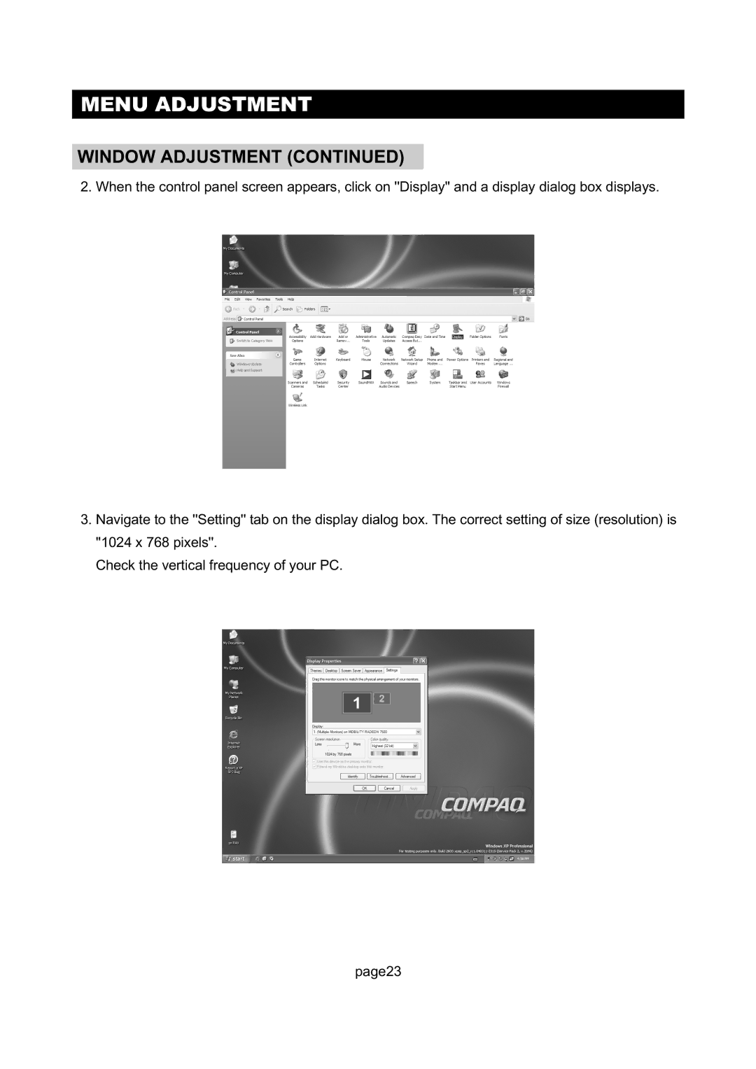 Initial Technology DTV-172 manual Menu Adjustment 