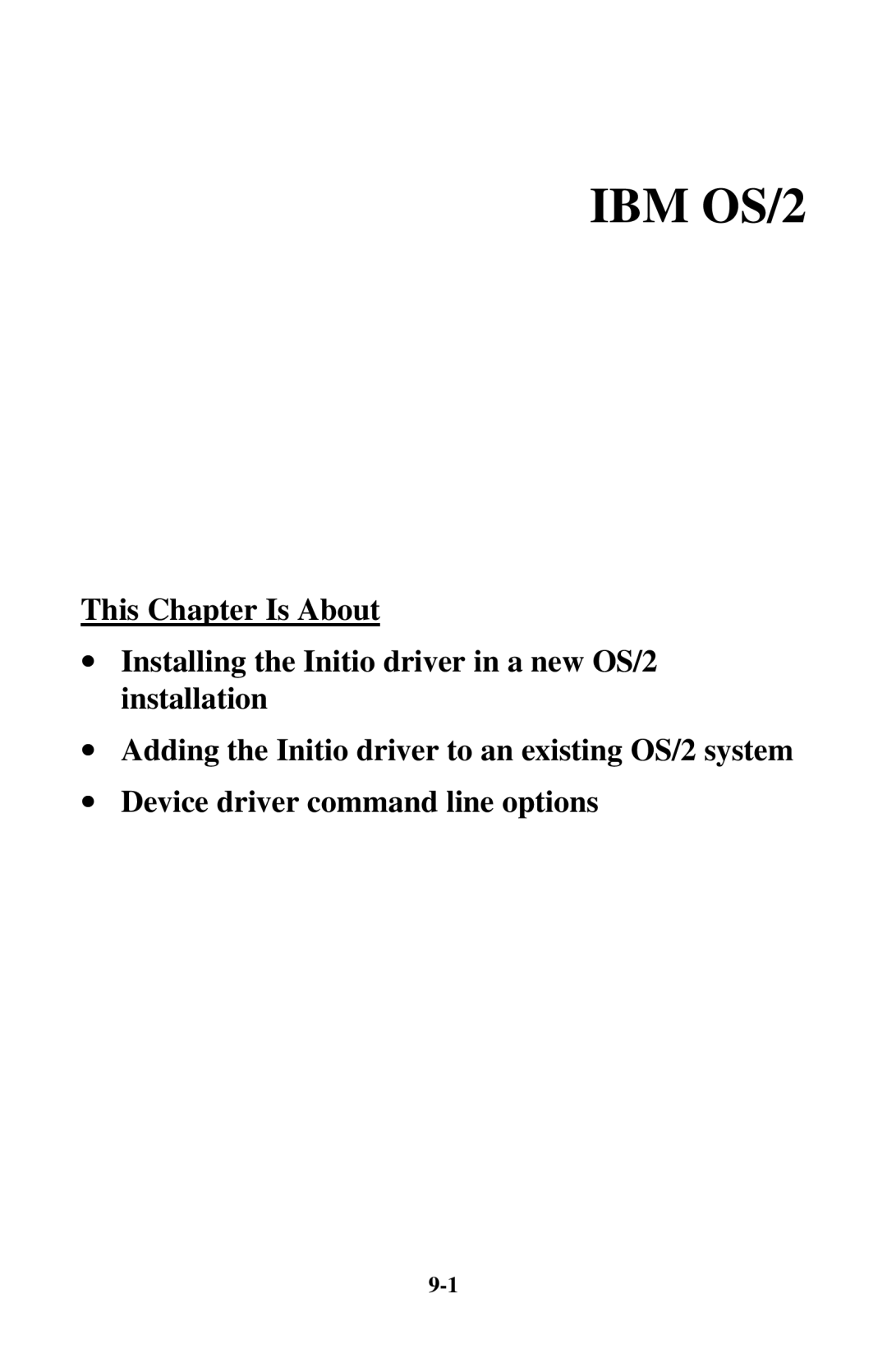 Initio INI-9100UW user manual IBM OS/2 