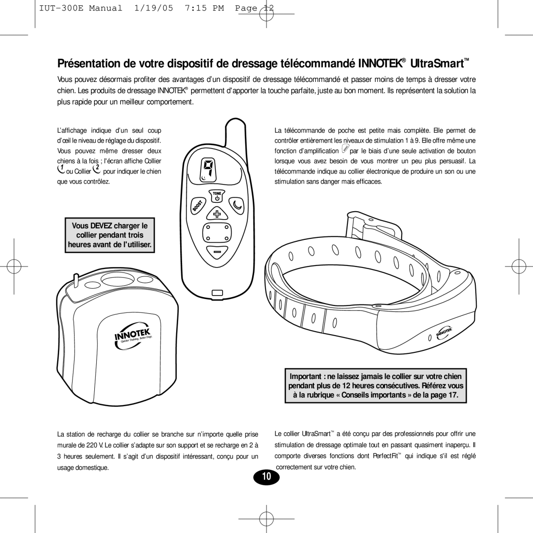 Innotek IUT-300E manual La rubrique « Conseils importants » de la 