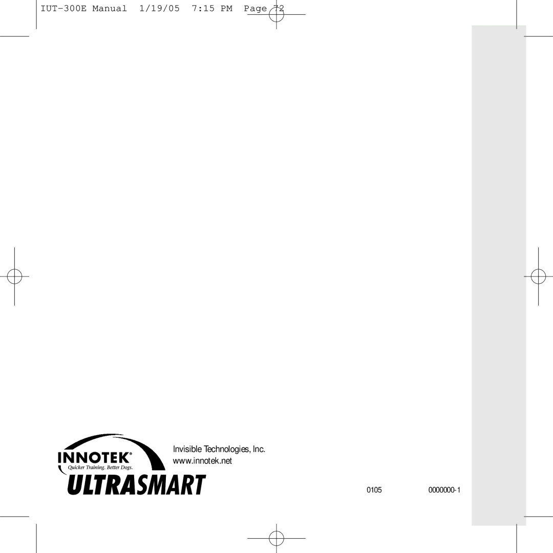 Innotek IUT-300E manual Invisible Technologies, Inc 