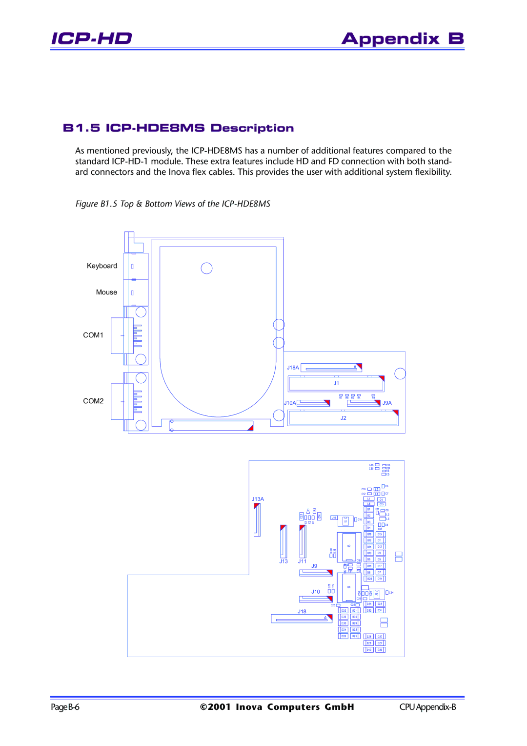 Inova ICP-PII user manual B1.5 ICP-HDE8MS Description, Figure B1.5 Top & Bottom Views of the ICP-HDE8MS 