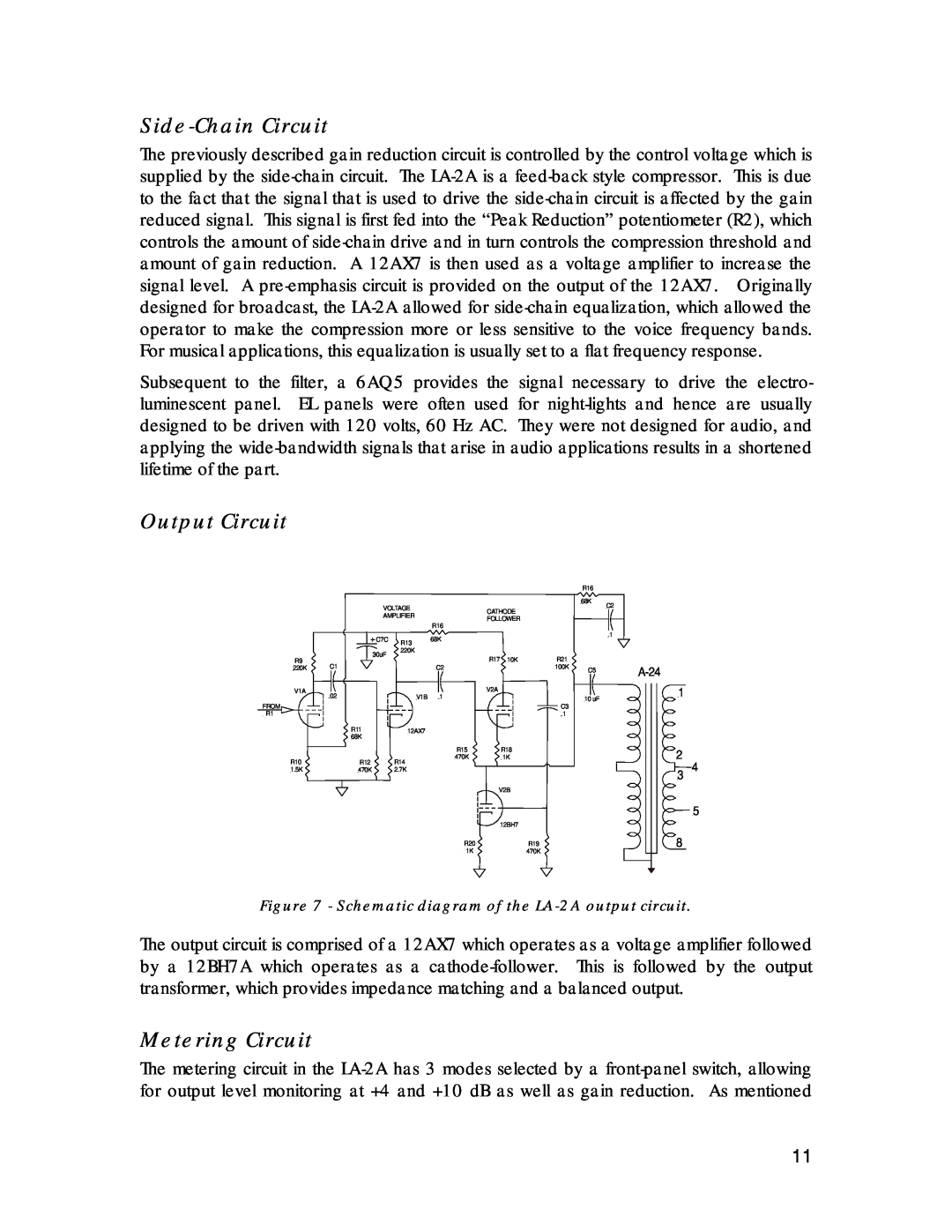 Inova LA-2A manual Side-ChainCircuit, Output Circuit, Metering Circuit, A-24 