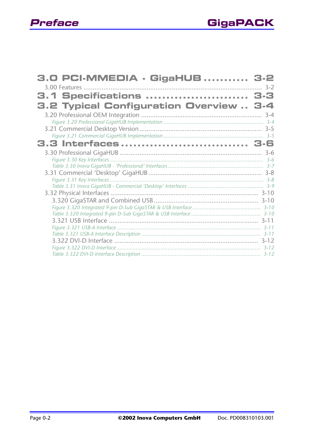 Inova PD008310103.001 AB user manual PrefaceGigaPACK 