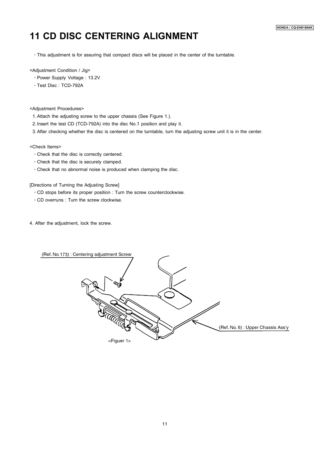 Insignia CQ-EH8160AK dimensions CD Disc Centering Alignment 