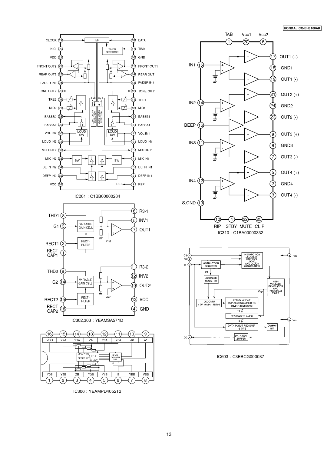 Insignia dimensions Honda / CQ-EH8160AK 