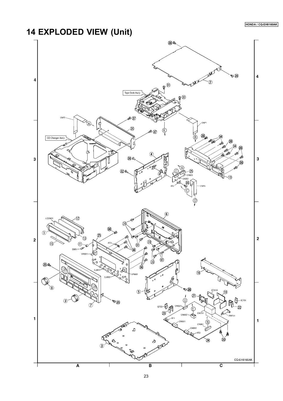 Insignia CQ-EH8160AK dimensions Exploded View Unit 