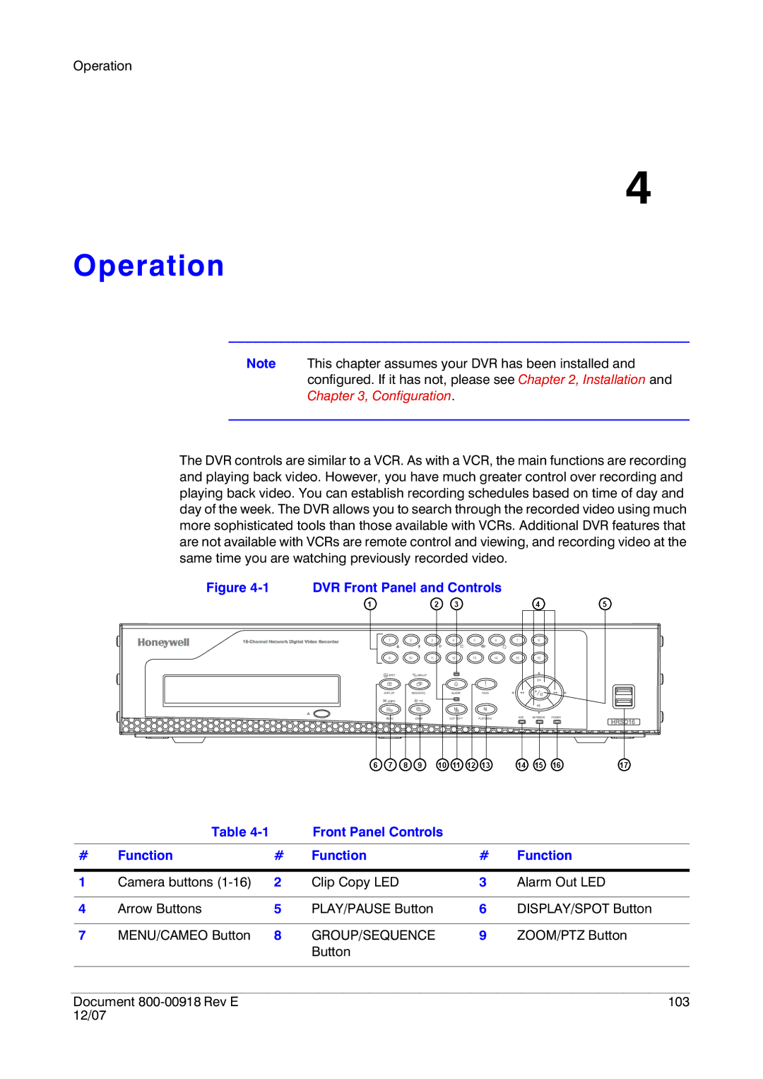 Insignia HRSD16 manual Operation, ZOOM/PTZ Button, Button Document 800-00918 Rev E, 12/07 