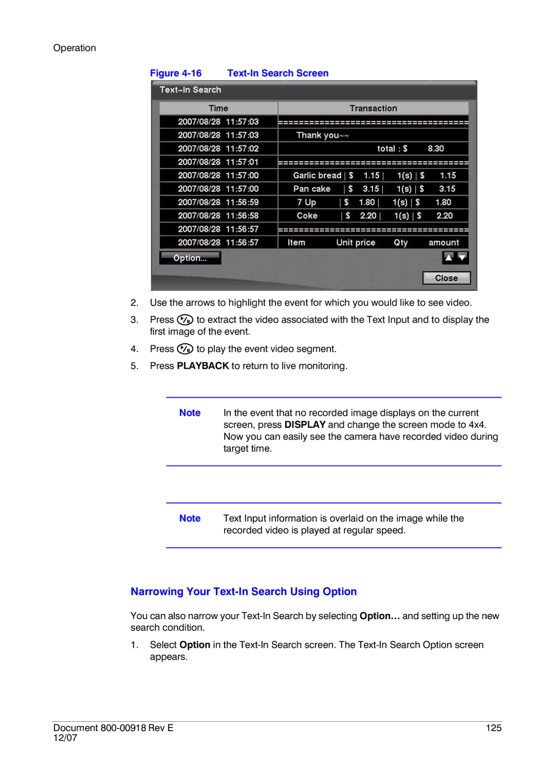 Insignia HRSD16 manual Narrowing Your Text-In Search Using Option, Text-In Search Screen 