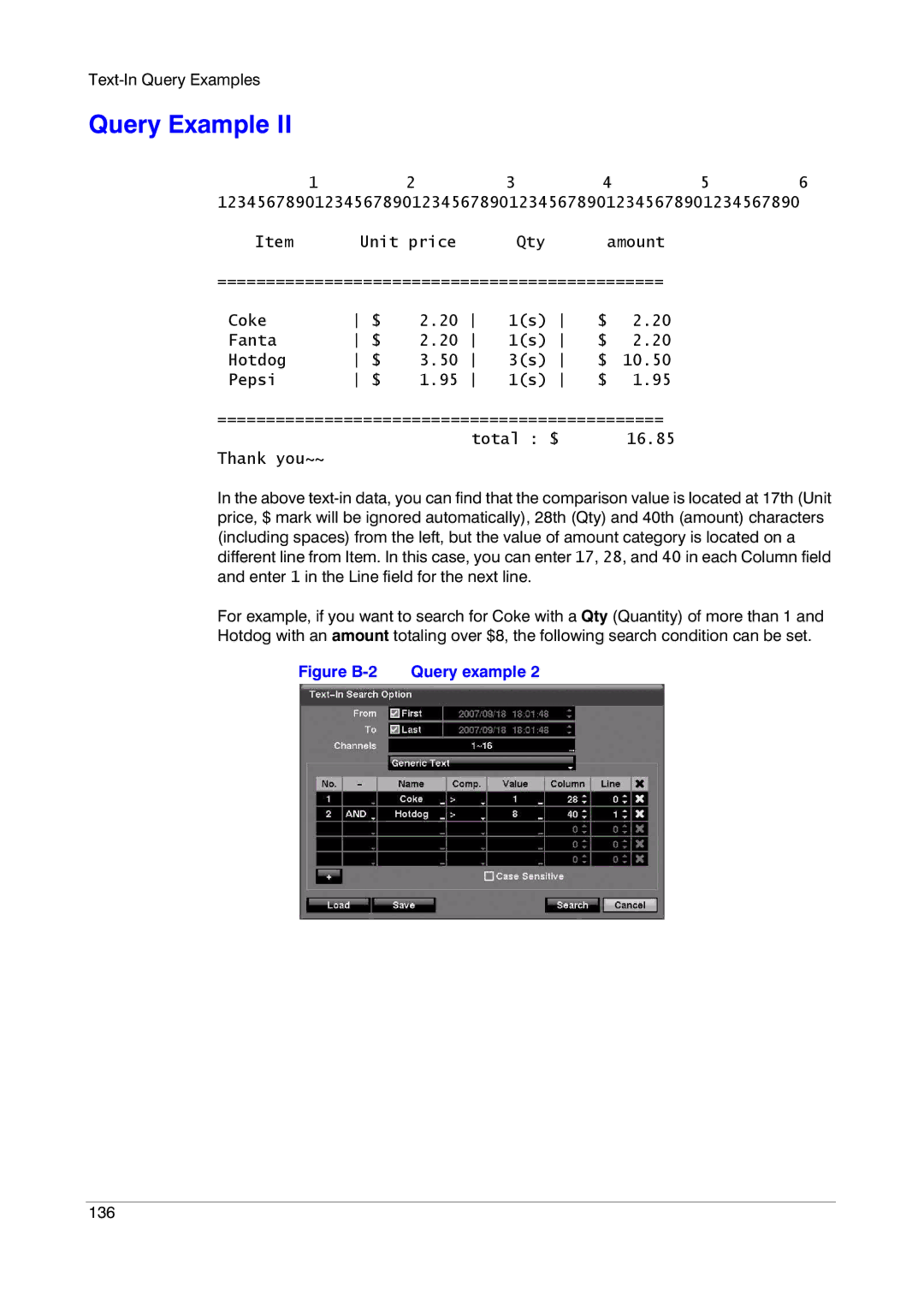 Insignia HRSD16 manual Figure B-2 Query example 