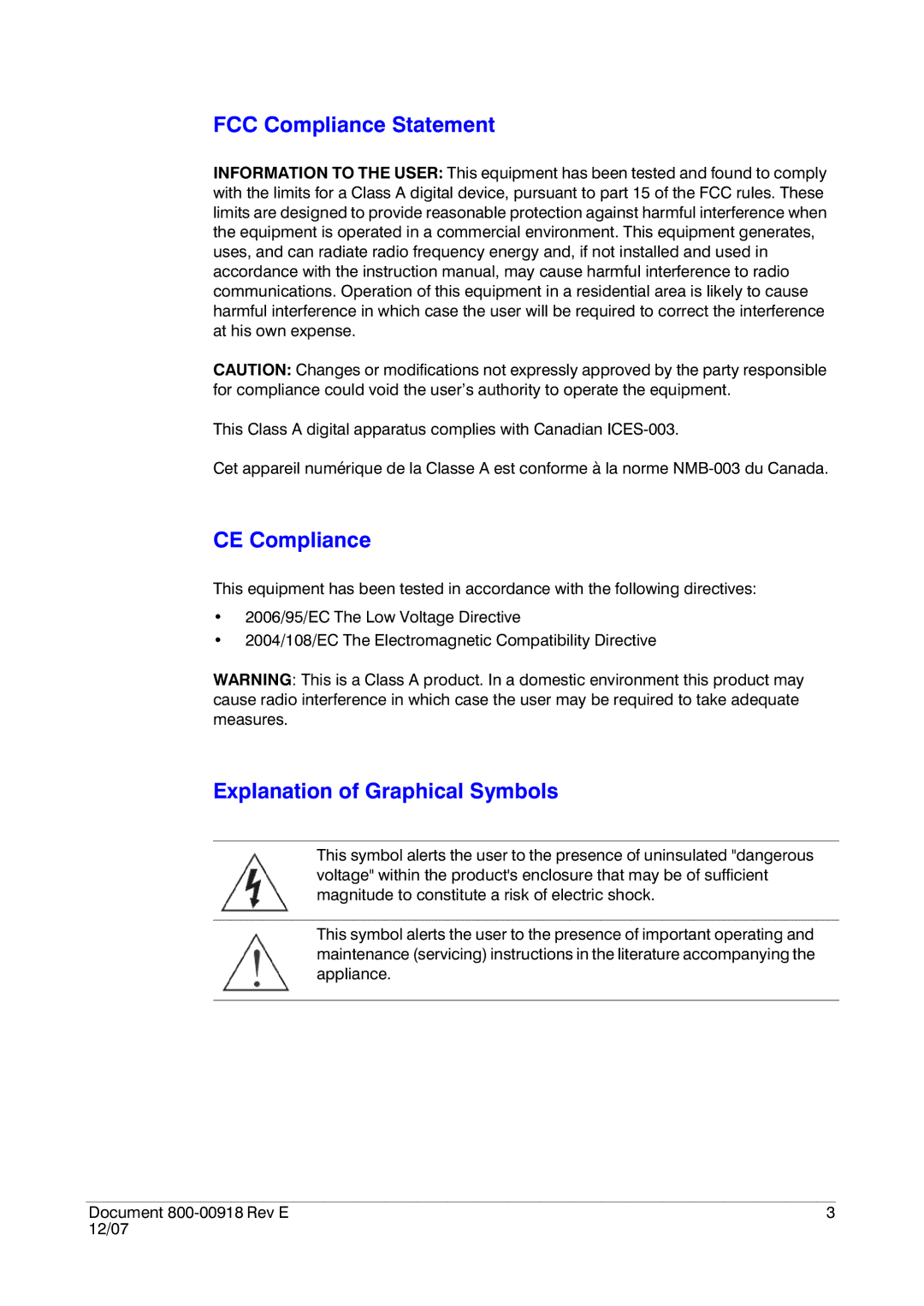 Insignia HRSD16 manual FCC Compliance Statement, CE Compliance, Explanation of Graphical Symbols 