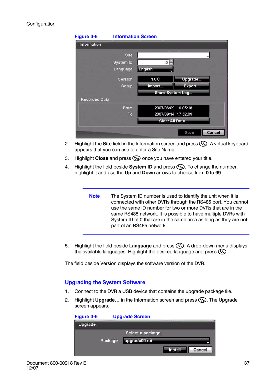 Insignia HRSD16 manual Upgrading the System Software, Upgrade Screen 