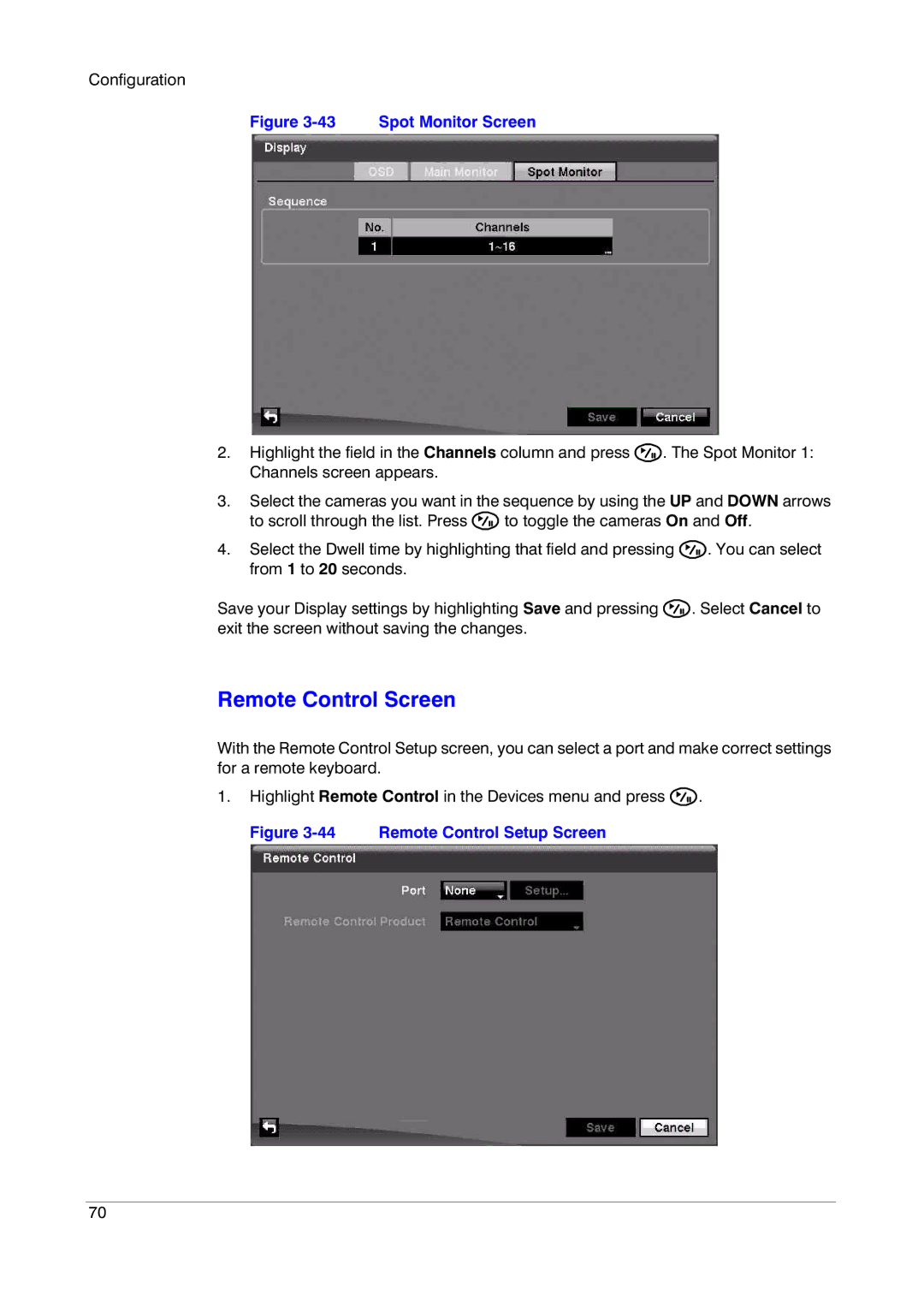 Insignia HRSD16 manual Remote Control Screen, Spot Monitor Screen 