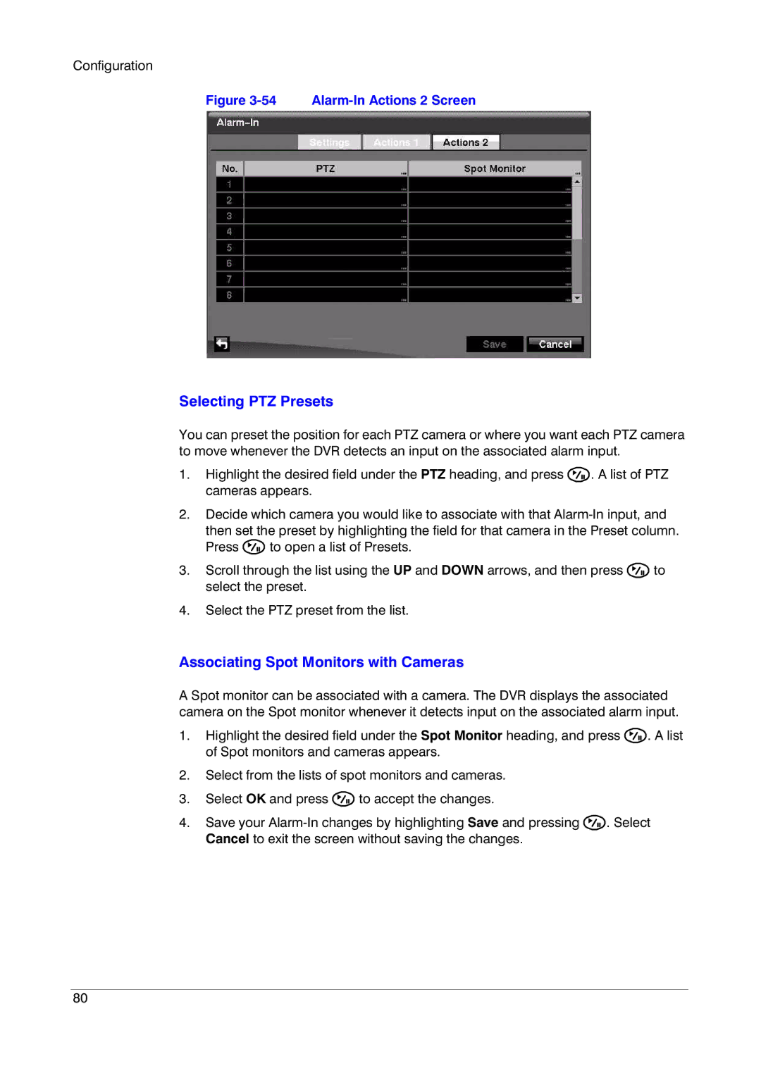 Insignia HRSD16 manual Selecting PTZ Presets, Associating Spot Monitors with Cameras 