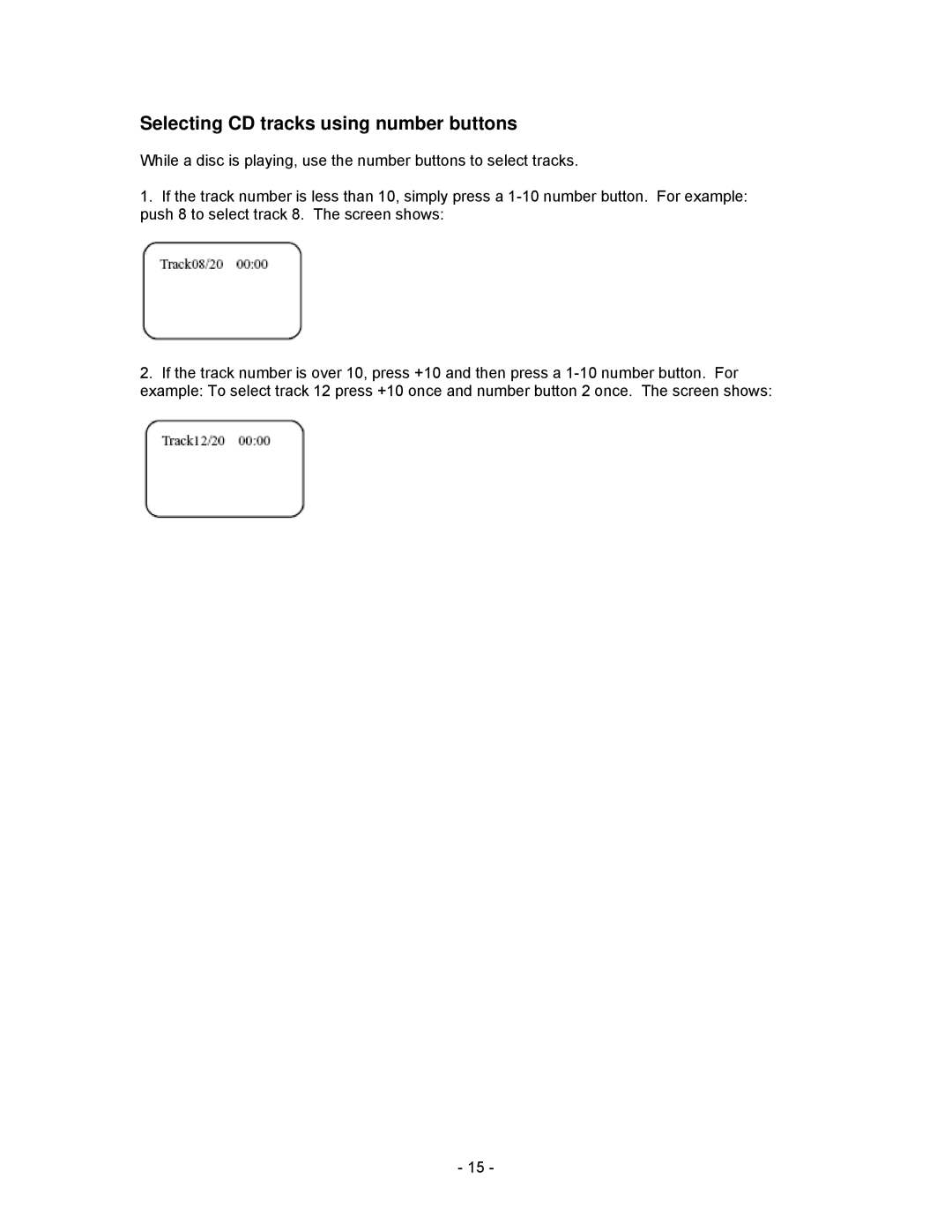 Insignia I-PD1020 important safety instructions Selecting CD tracks using number buttons 